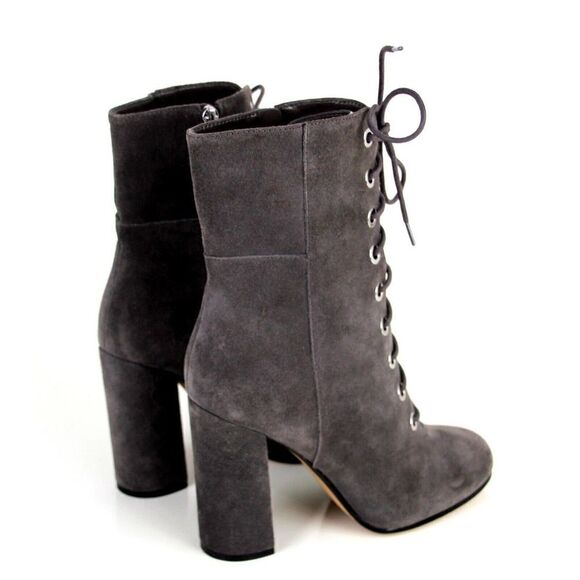 Vince Camuto GRAY GENUINE LEATHER SUEDE LACE UP HIGH ROUND TOE ANKLE BOOTS Sz 9M - Picture 6 of 12